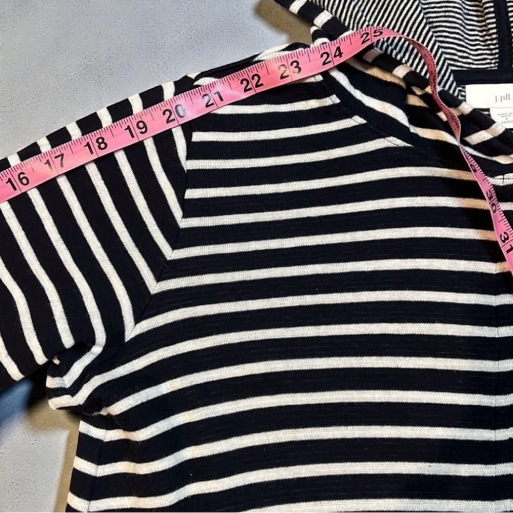 J.Jill Striped Tunic Style Hoodie Size SP - Picture 8 of 10